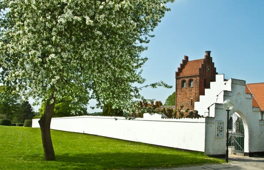 Church in Dennmark in a nature landscape