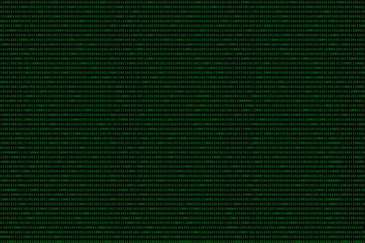 green binary computer code on black background