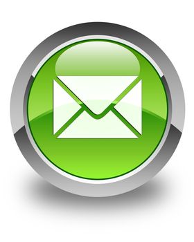 Email icon on glossy green round button