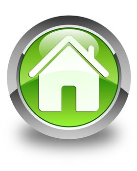 Home icon on glossy green round button