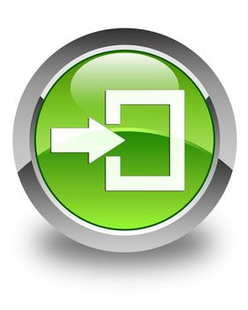 Login icon on glossy green round button