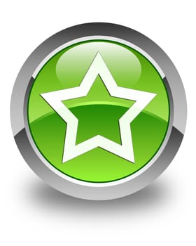 Star icon on glossy green round button