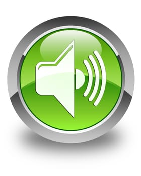 Volume icon on glossy green round button
