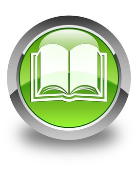 Book icon on glossy green round button