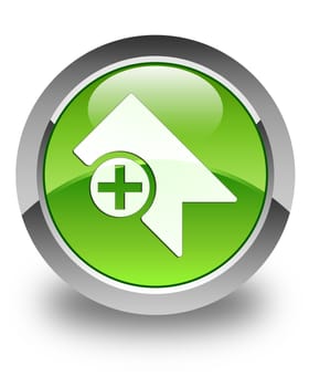 Bookmark icon on glossy green round button