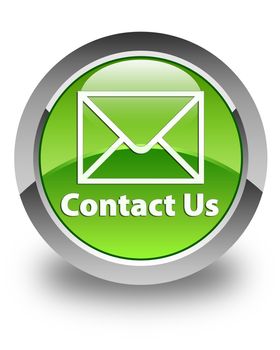 Contact us (email icon) on glossy green round button