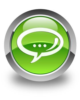 Chat icon on glossy green round button