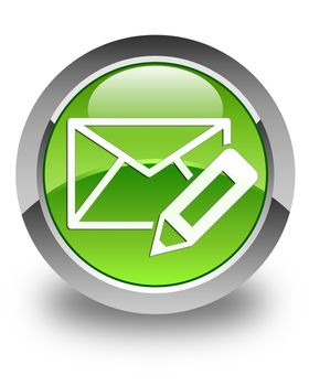 Edit email icon on glossy green round button