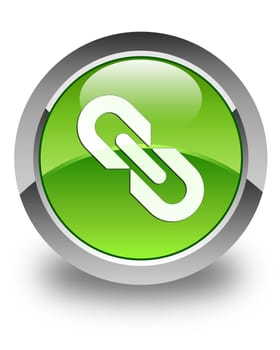 Link icon on glossy green round button