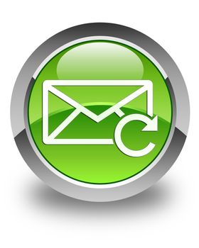 Refresh email icon on glossy green round button