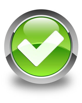 Validate icon on glossy green round button
