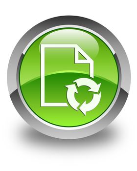 Document process icon glossy green round button