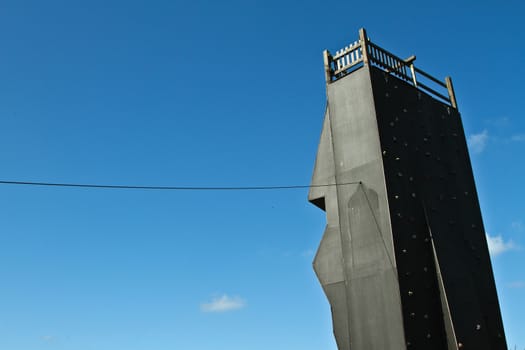 Climbing wall in denmark against the sky