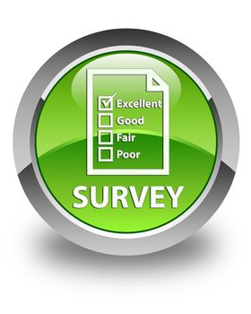 Survey glossy green round button