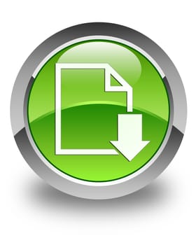 Download document icon glossy green round button