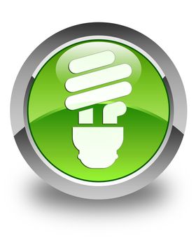 Bulb icon glossy green round button