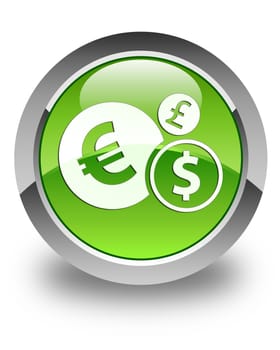 Finances icon glossy green round button