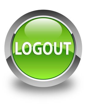 Logout glossy green round button
