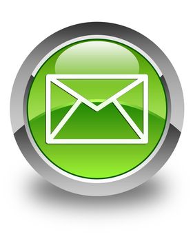 Email icon glossy green round button