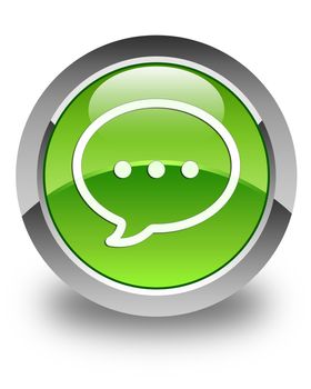 Talk icon glossy green round button