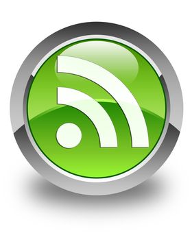 RSS icon glossy green round button