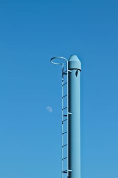 Blue chimney and blue sky in denmark