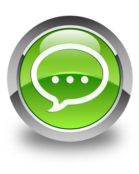 Talk icon glossy green round button