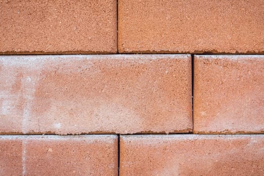 closeup of old red brick wall texture.
