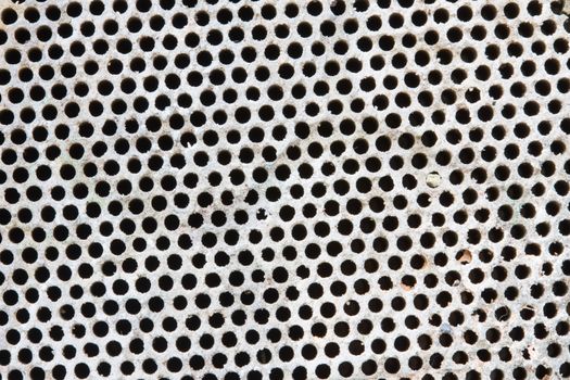 dot pattern of baked clay mesh filter.