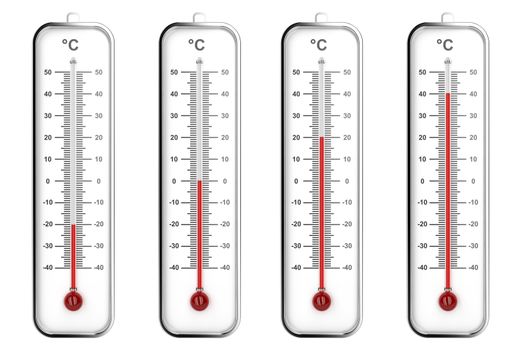 Indoor thermometers with different levels - Celsius scale