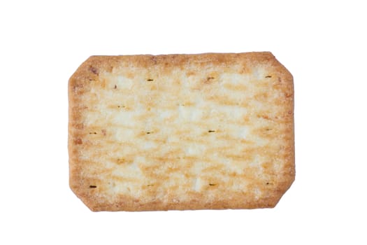 Saltine soda cracker isolated on white background.