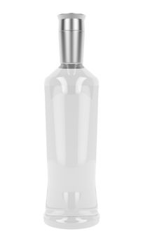 Blank vodka or gin bottle isolated on white background