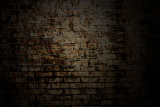 old grunge wall texture with vignette