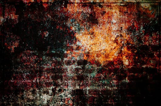 old grunge wall texture with vignette