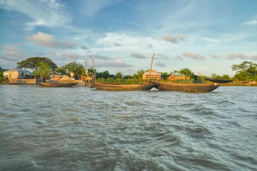 Scenic view of traditional village in Bangladesh