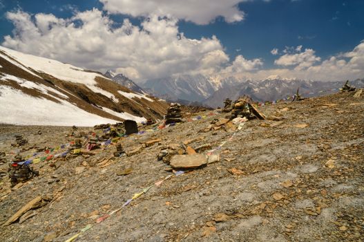 Picturesque scenery in Himalayas mountains in Nepal