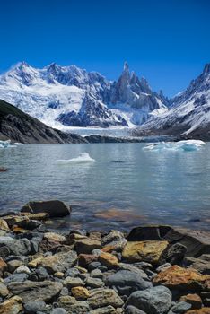 Scenic view of rocky shore in Los Glaciares National Park                 