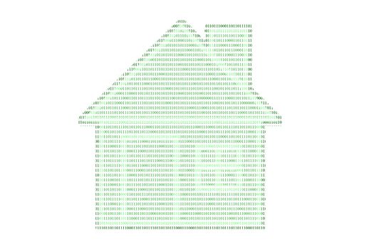 home computing made with binary code concept, on white background