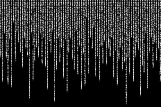 white matrix background, with motion blur, isolated on black background