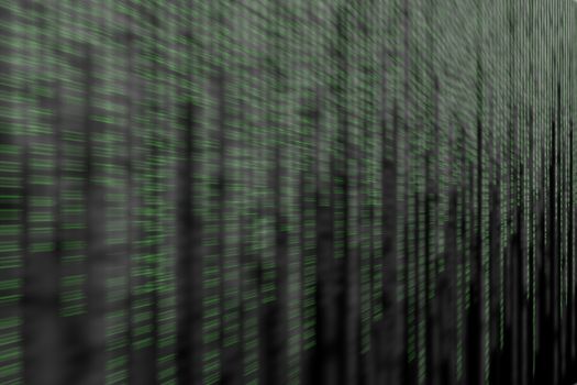 digitally generated image of green light and stripes moving fast over black background