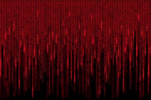 red matrix background, with motion blur, isolated on black background