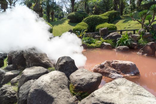 Hot Spring water boiling, Beppu, Oita, Japan