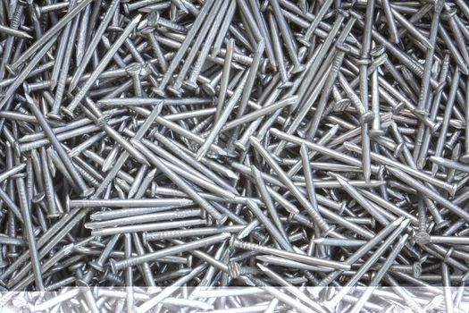 background of carpentry shiny nails.