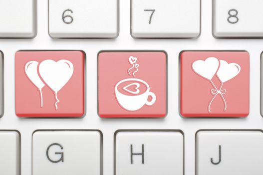 Abstract Valentine symbol on keyboard