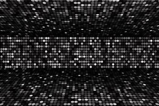 black and white dots stage background, perspective