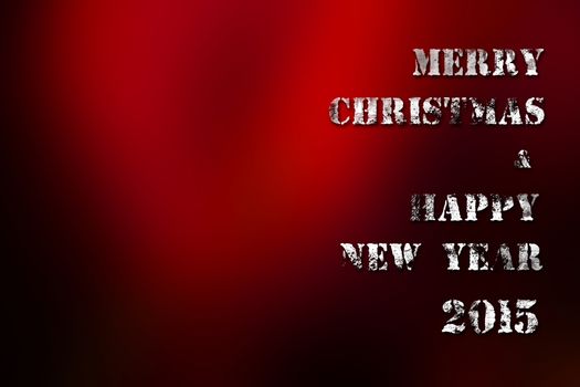 MERRY CHRISTMAS AND HAPPY NEW YEAR white grungy on red background, copyspace on the left