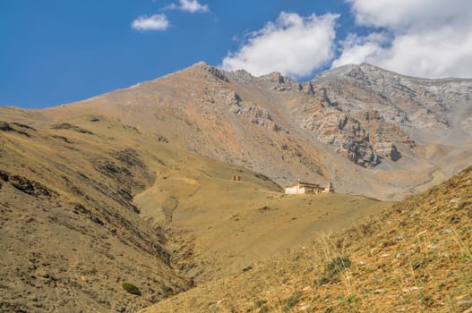 Picturesque valley in Dolpo region in Nepal