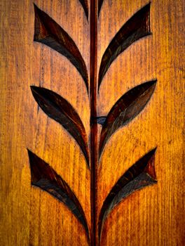 traditional folk art carved pattern on wood