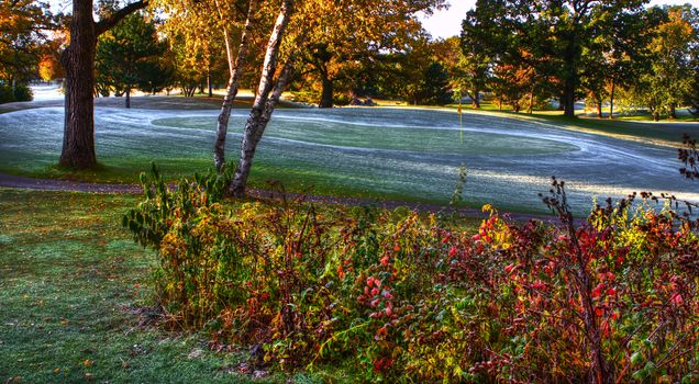 October's Fall Colors at the Golf Course in hdr.