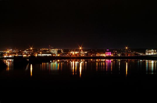 Fredericton City Lights south a night